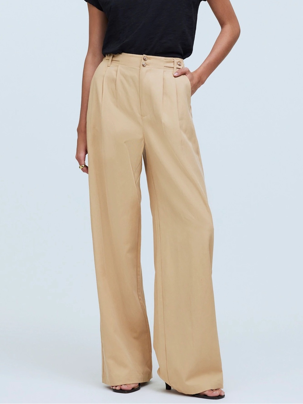 Madewell The Harlow Wide-Leg Pant Khaki 10 NWT NG521